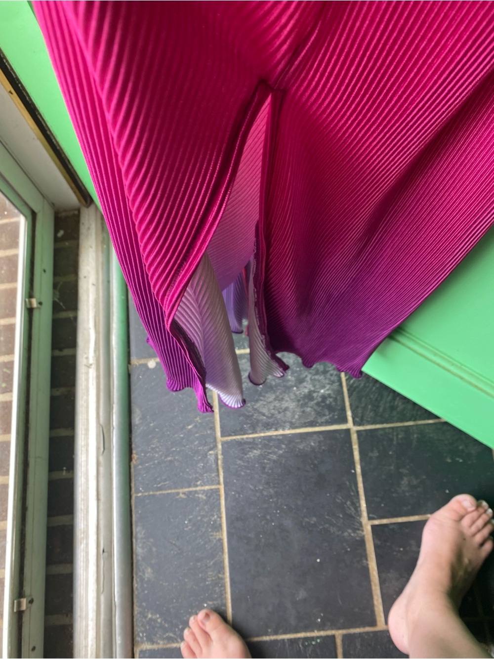 No Boundaries Red to Pink Ombre Maxi Slip Dress - Picture 5 of 10